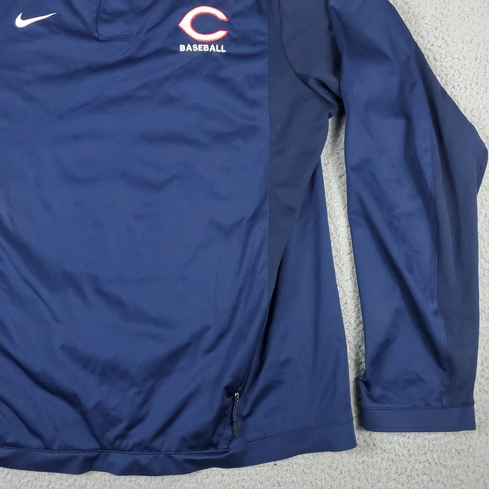 Nike Cincinnati Reds Pullover Mens Large Blue Long Sleeve Windbreaker  *STAINED* - Picture 4 of 11